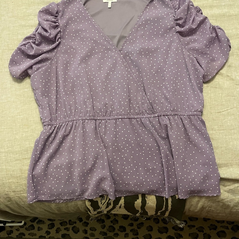 Lilac and white blouse